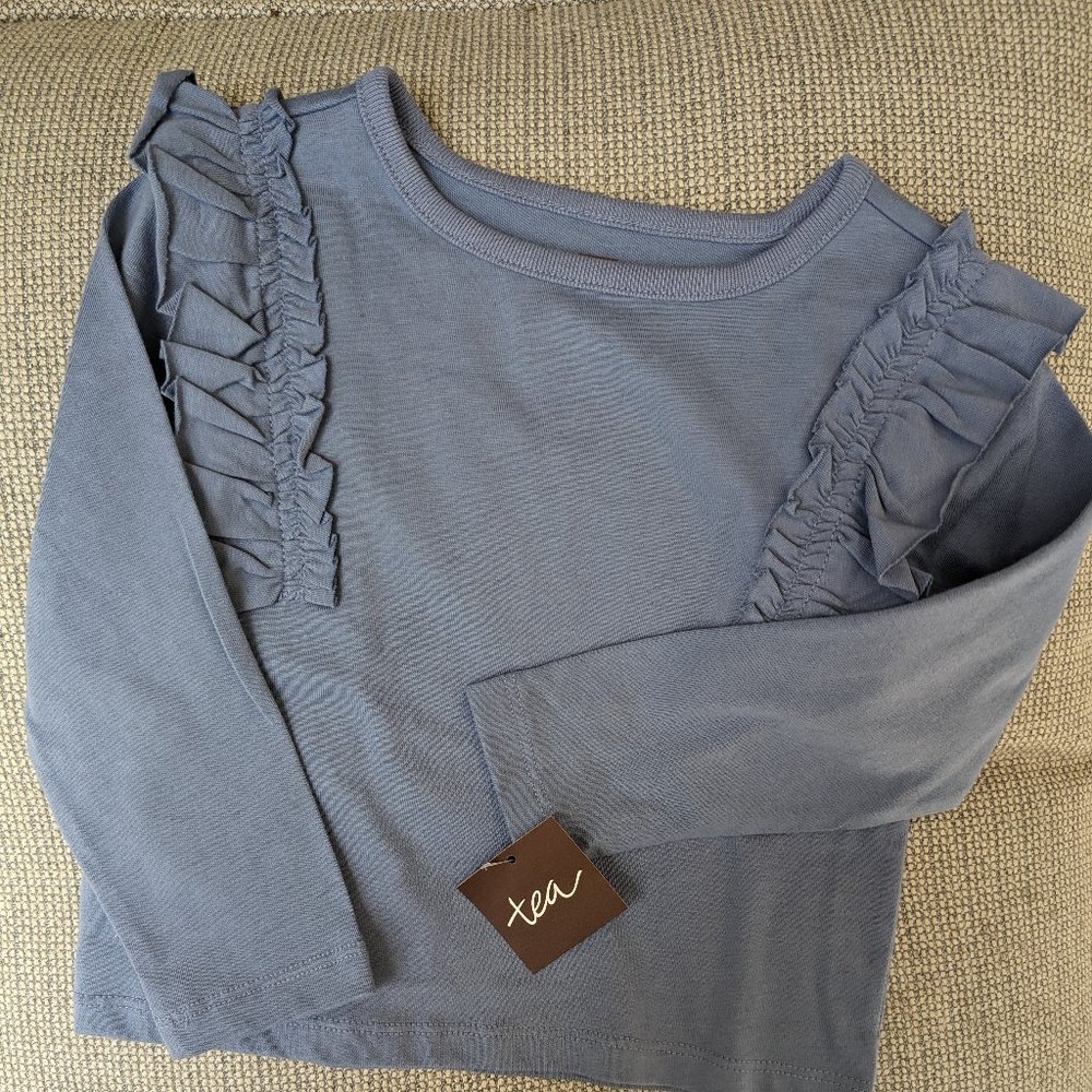 NWT Tea Collection Ruffle Long Sleeve shirt